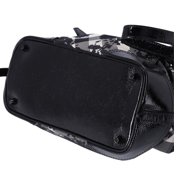 Burberry Nylon Beat Check Floral Florence Tote Black Gray - Picture 4 of 7